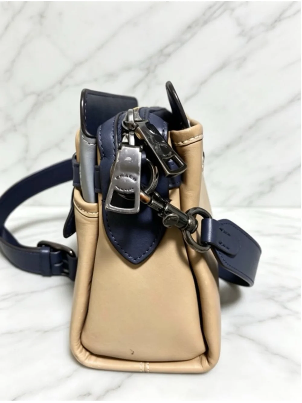 Coach Tate Colorblock Crossbody Bag – Navy / Beige Multicolor Color Block